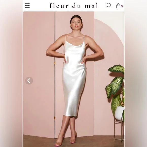 white christmas dresses Cowl Neck Midi Bias Dress Multi Peach / M main image 1